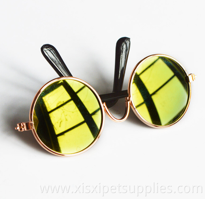 Circular Metal Prince Funny Cute Pet Sunglasses For Cat Small Dogs decorated accessories